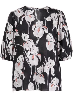 JASON WU floral-print silk blouse - Black