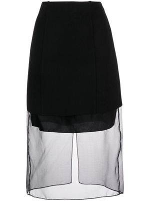 Jason Wu high-waisted double-layered skirt - Black