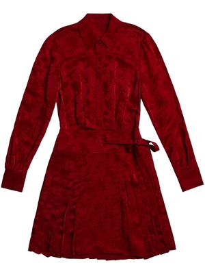 Jason Wu jacquard pleated short dress - Red