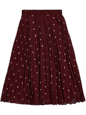 Jason Wu polka-dot print pleated skirt - Red