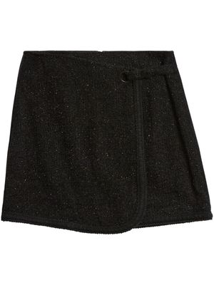 Jason Wu wrap tweed miniskirt - Black