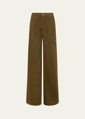 Jayce Pleated Wide-Leg Jeans