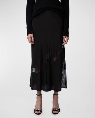 Jaylal Silk Midi Skirt