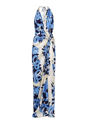 Jazmin Abstract Silk-Blend Sleeveless Maxi Dress