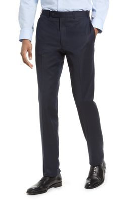 JB Britches Flat Front Wool Trousers in Navy