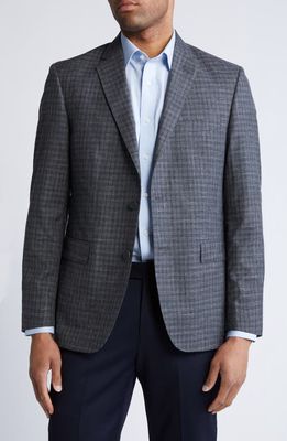 JB Britches Plaid Wool & Silk Blend Sport Coat in Charcoal