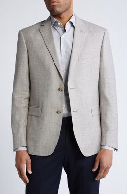 JB Britches Regular Fit Textured Wool & Linen Mélange Sport Coat in Beige 