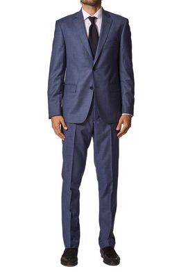 JB Britches Sartorial Classic Fit Stretch Cotton Suit in Blue 