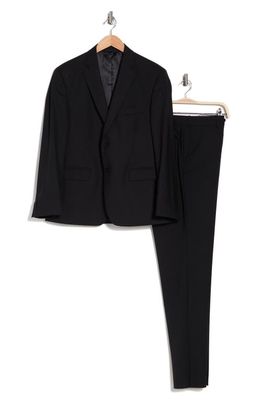 JB Britches Sartorial Classic Fit Stretch Wool Suit in Black