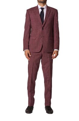 JB Britches Sartorial Classic Fit Wool & Linen Suit in Plum