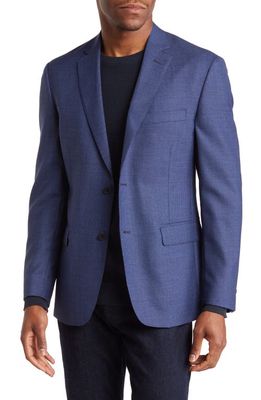 JB Britches Tailored Wool Plaid Blazer in Blue