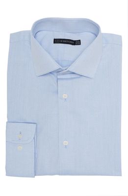 JB Britches Yarn-Dyed Solid Dress Shirt in Blue/White