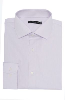 JB Britches Yarn-Dyed Solid Dress Shirt in Lavender/White