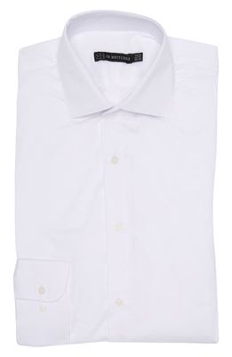 JB Britches Yarn-Dyed Solid Dress Shirt in White