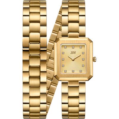 JBW Arc Lab-Created Diamond Double Wrap Bracelet Watch, 23mm in 18K Gold 