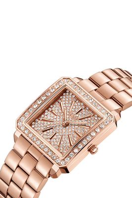 JBW Women's Cristal Diamond & Swarovski Crystal 18K Rose Gold Plated Bracelet Watch & Bangle Set