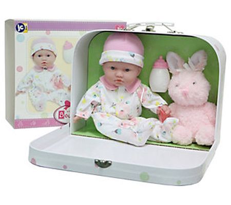 JC Toys La Baby 11" Soft Body Baby Doll Travel Case Gift Set