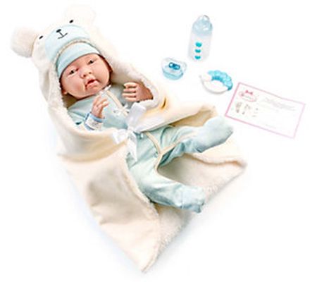JC Toys La Newborn 15.5" Soft Body Baby Doll Bu nting Bear