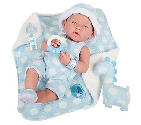 JC Toys La Newborn 15" Real Boy Baby Doll Polka Dot Outfit