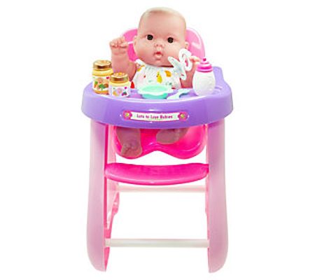 JC Toys Lots to Love 14" All-Vinyl Baby Doll in Highchair