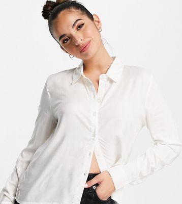 JDY button through shirt in white