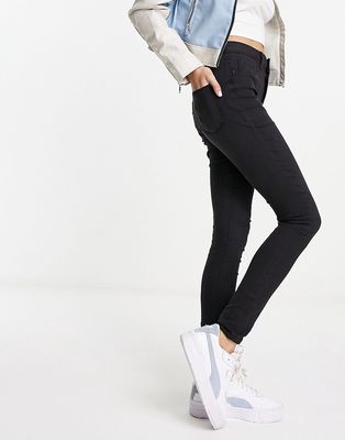 JDY high waist skinny jeans in washed black-Gray