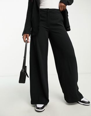 JDY high waisted wide leg pants in black - part of a set