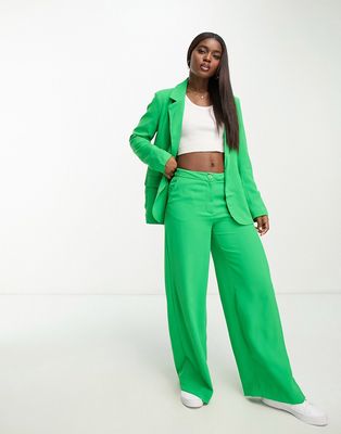 JDY high waisted wide leg pants in bright green - part of a set-Pink