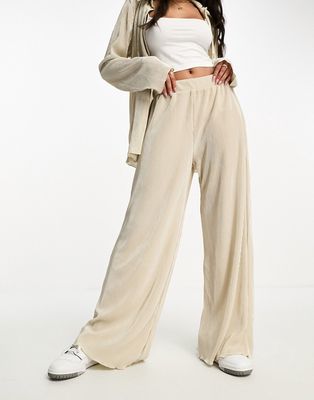Jdy wide leg pleated pants in stone - part of a set-Neutral