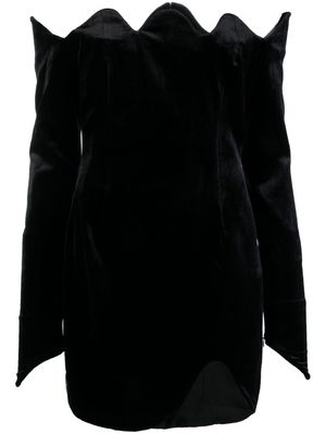 JEAN-LOUIS SABAJI off-shoulder velvet minidress - Black