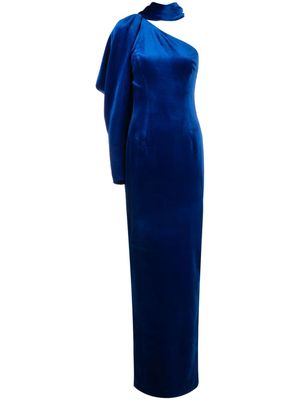 JEAN-LOUIS SABAJI satin-finish one-shoulder maxi dress - Blue