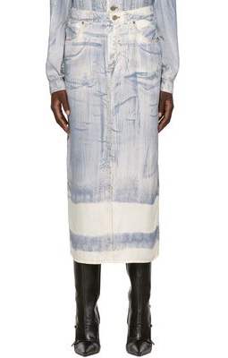 Jean Paul Gaultier Blue 'The Jean Effect' Midi Skirt