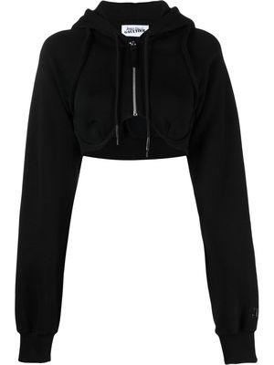 Jean Paul Gaultier cropped zip-up hoodie - Black
