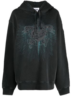 Jean Paul Gaultier crystal-embellished cotton hoodie - Black
