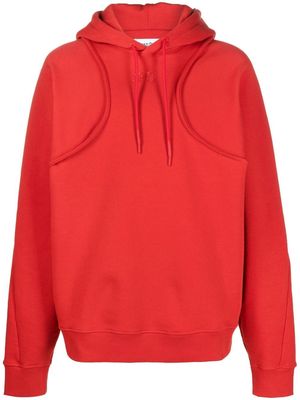 Jean Paul Gaultier embossed-logo drawstring hoodie - Red