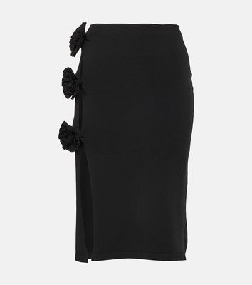 Jean Paul Gaultier Floral-appliqué low-rise midi skirt