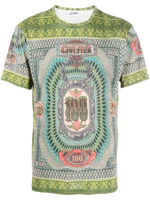 Jean Paul Gaultier geometric-print cotton T-Shirt - Green