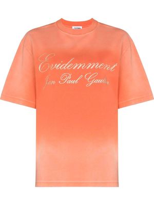 Jean Paul Gaultier glitter-logo oversized T-shirt - Orange