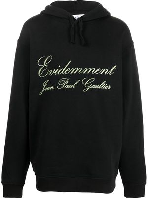 Jean Paul Gaultier glitter-logo pullover hoodie - Black