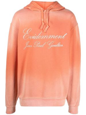 Jean Paul Gaultier glitter-logo pullover hoodie - Orange