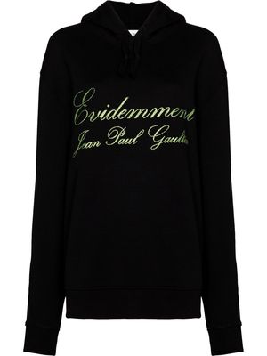 Jean Paul Gaultier glittered cotton hoodie - Black