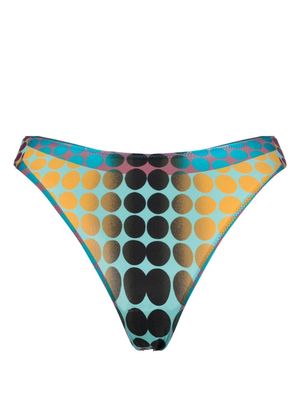 Jean Paul Gaultier graphic printed bikini bottoms - Blue