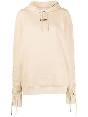 Jean Paul Gaultier lace-up hoodie - Neutrals