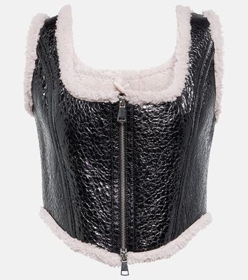 Jean Paul Gaultier Laminated leather and shearling corset