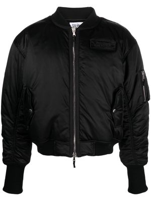 Jean Paul Gaultier logo-patch bomber jacket - Black
