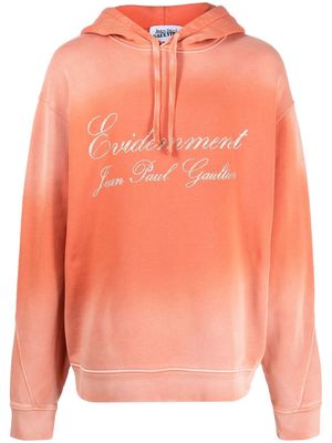Jean Paul Gaultier ombré glitter-logo pullover hoodie - Orange