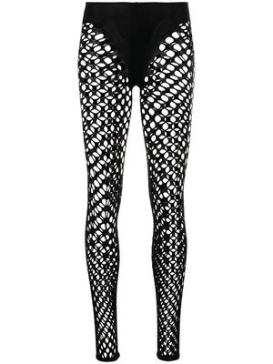 Jean Paul Gaultier perforated mesh leggings - Black