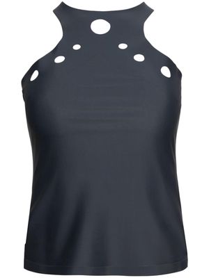 Jean Paul Gaultier perforated round-neck tank top - Grey
