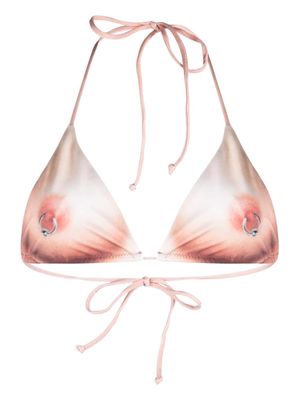 Jean Paul Gaultier photograph-print triangle bikini top - Neutrals