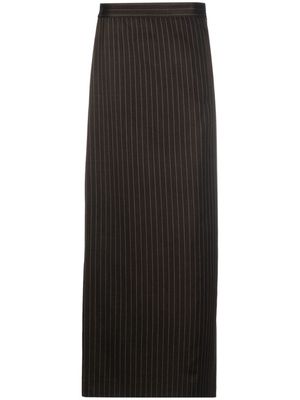 Jean Paul Gaultier pinstripe layered wool-blend trousers - Brown